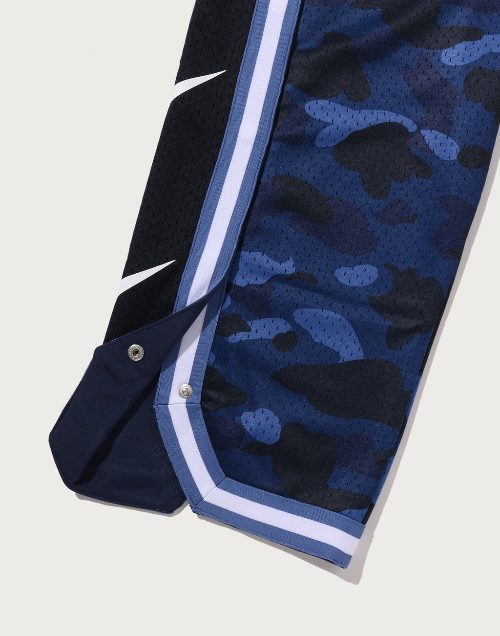 COLOR CAMO MESH HIGH SPLIT SNAP BUTTON RELAXED FIT PANTS MENS
