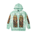 WHO DECIDES WAR Gothic Window Graphic Hoodie Green Unisex Oversized Streetwear Pullover