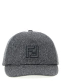Fendi Gray Wool Baseball Cap