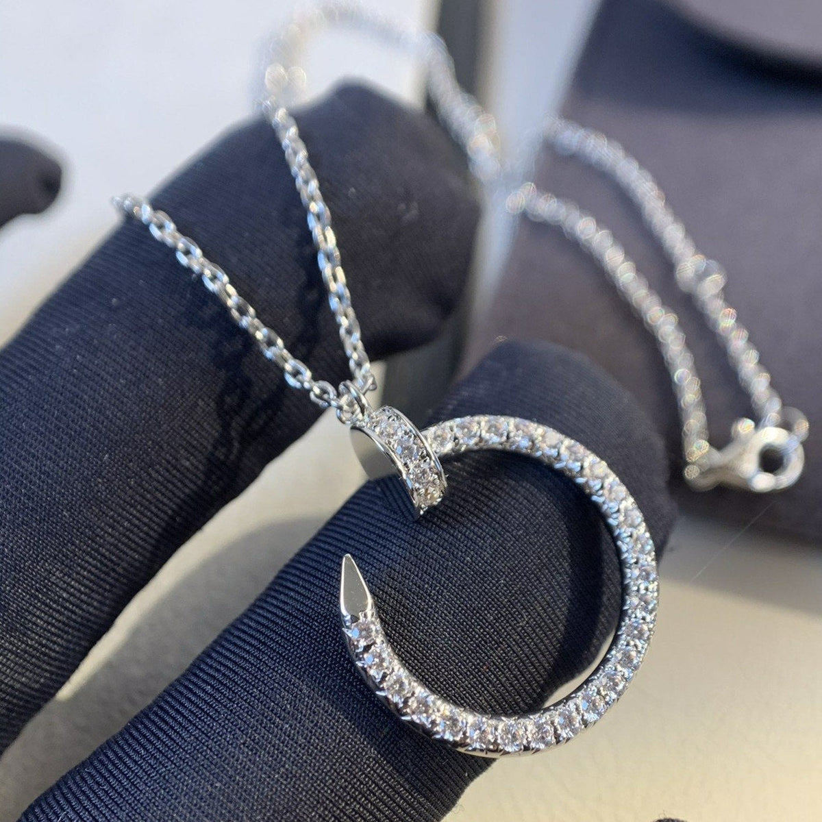 CARTIER JUSTE NECKLACE 2.2MM SILVER FULL DIAMONDS