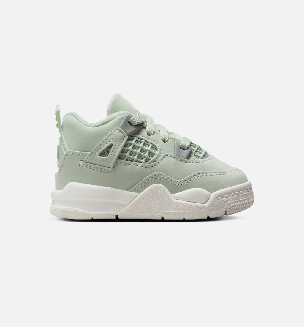 Air Jordan 4 Retro "Abundance" Infant/Toddler Lifestyle Shoes – Seafoam/Sail/Metallic Silver