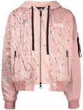 Haculla graphic-print hooded bomber-jacket