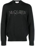 Alexander McQueen embroidered-logo cotton jumper