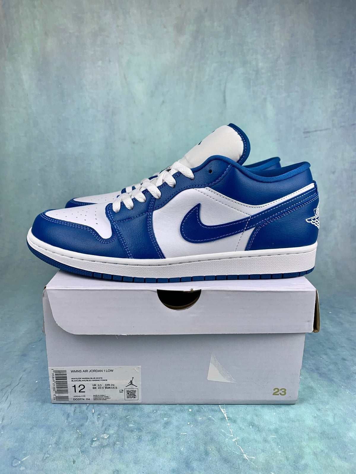 Air Jordan 1 Low Marina Blue Unisex Sneakers DC0774-114