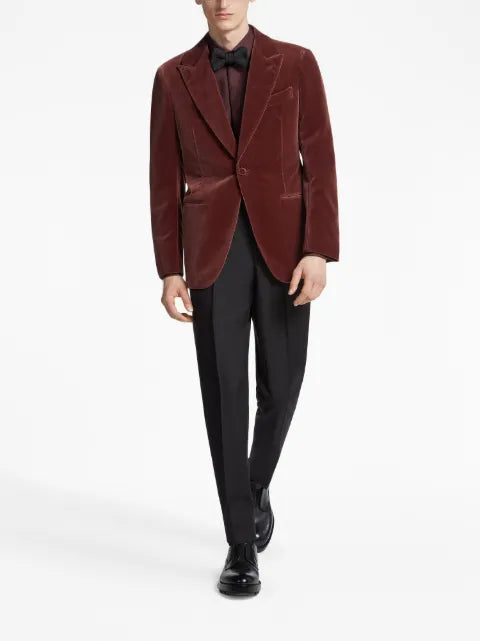 Zegna single-breasted velvet blazer