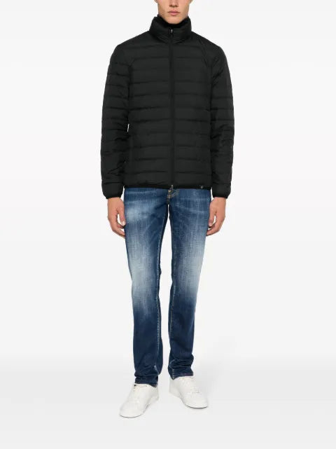 Boggi Milano logo-embroidered zip-up quilted jacket