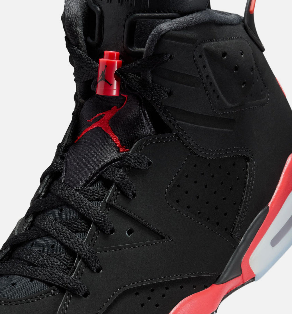 Air Jordan 6 Retro Infrared Men's Sneakers - Black / Light Crimson