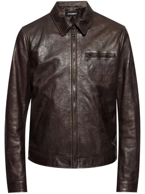 Dolce & Gabbana zipped leather jacket