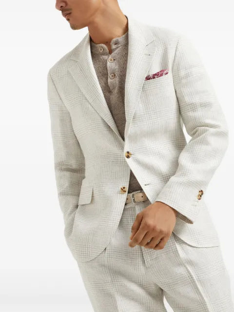 Brunello Cucinelli checked-pattern blazer