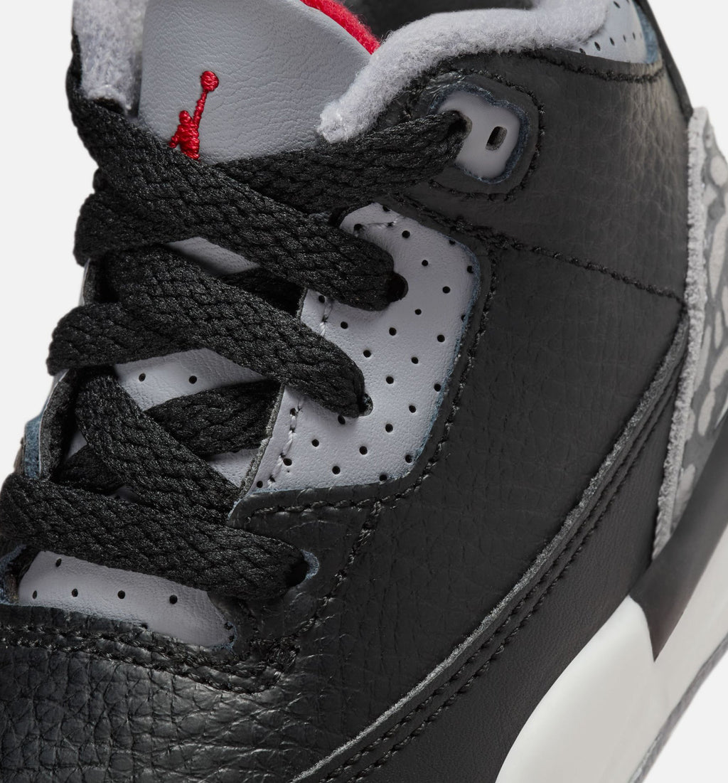 Air Jordan 3 Retro Black Cement – Infant/Toddler Lifestyle Shoe in Black/Fire Red/Cement Grey/Summit White