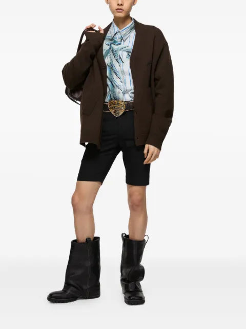 Acne Studios embroidered-logo buttoned cardigan
