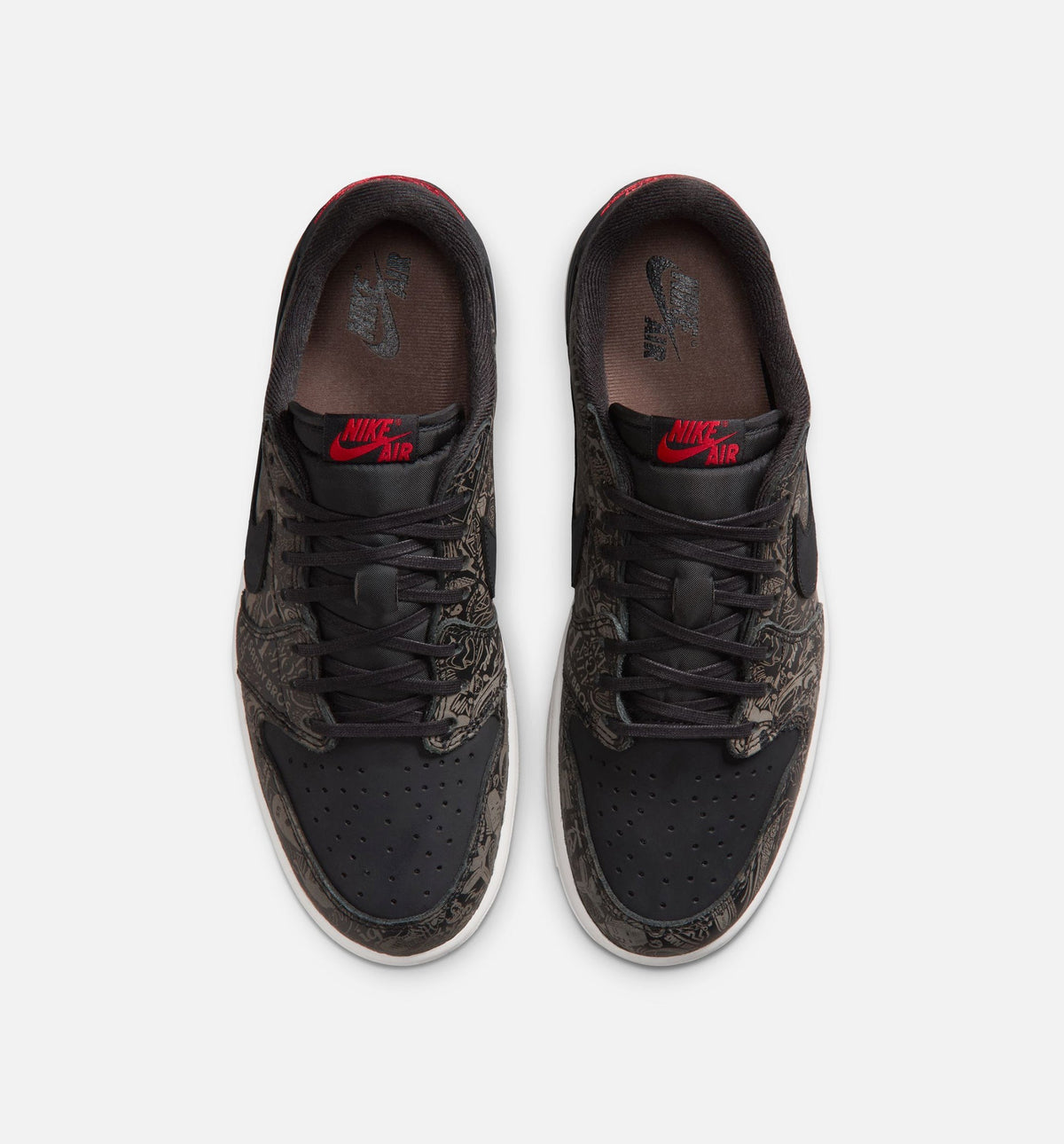 Air Jordan 1 Retro Low OG Laser Black And Varsity Red Men's Sneakers - Black / Red / White