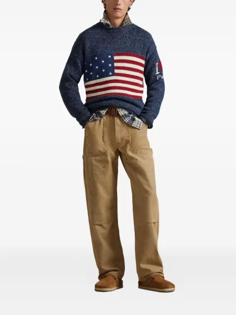 Polo Ralph Lauren flag intarsia crew-neck sweater