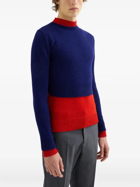 Jil Sander two-tone double-layer sweater