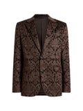 ETRO single-breasted cotton jacket with crystals and damask motif