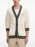 Les Deux logo-embroidered striped-trim cardigan
