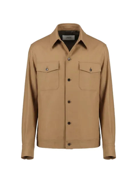 Lardini button-down wool shirt jacket