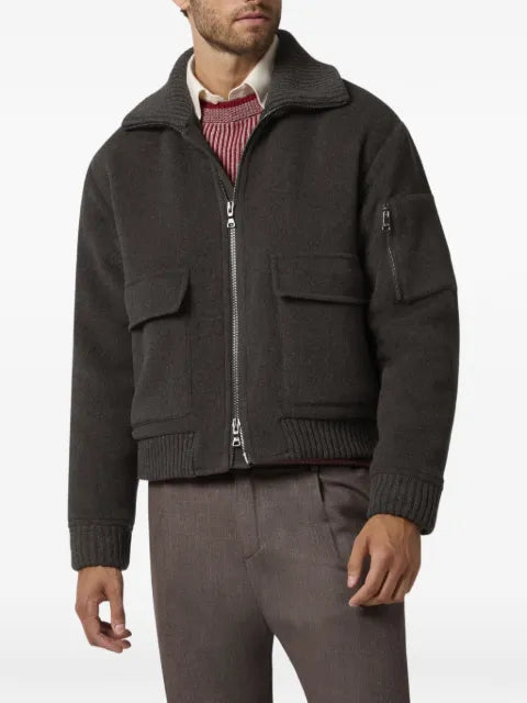 Paul & Shark ribbed-collar wool-blend jacket
