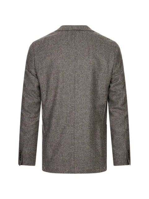 Canali marl-effect notched-lapel blazer