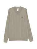 adidas cable knit V-neck sweater