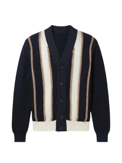 Kangra intarsia-knit button-up cardigan