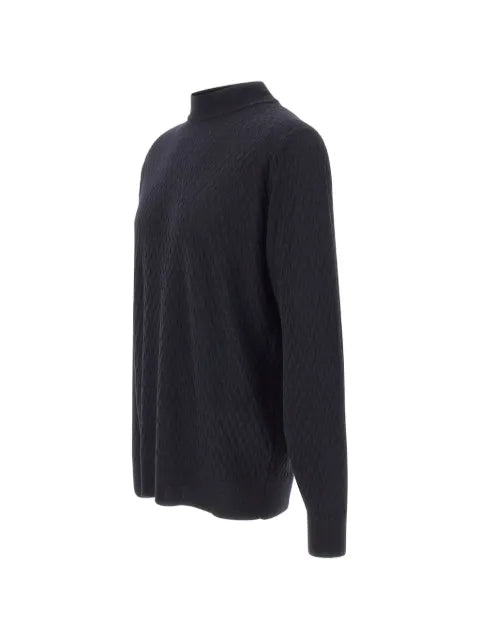 Filippo De Laurentiis herringbone-knit mock-neck sweater