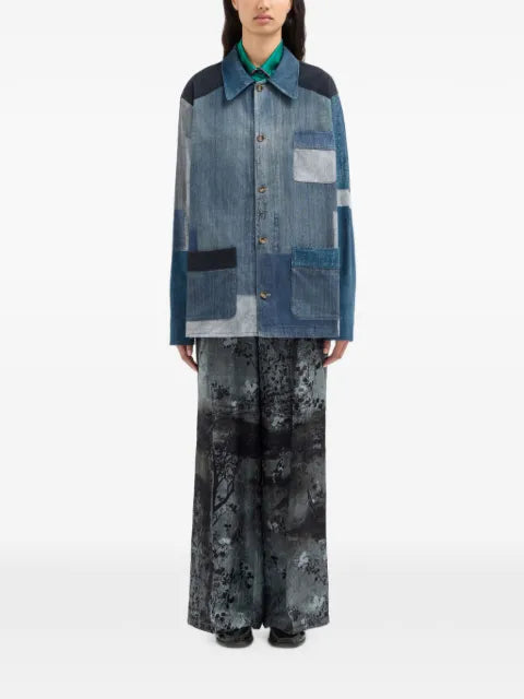 Pierre-Louis Mascia Amadobis patchwork denim overshirt