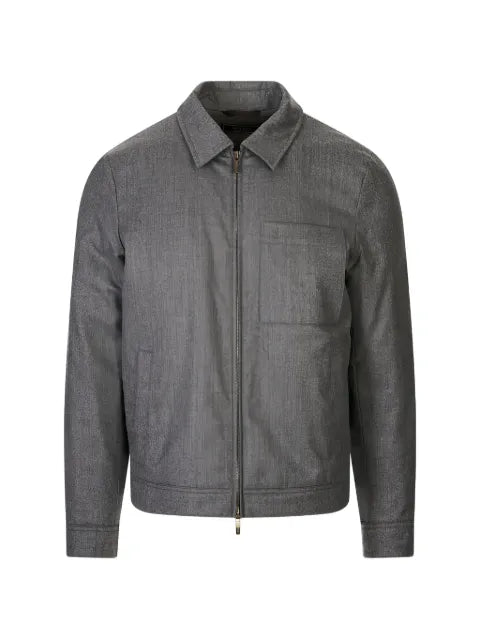Peserico zip-up patch-pocket bomber jacket