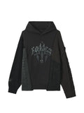 FIVE CM patchwork cable-knit hoodie