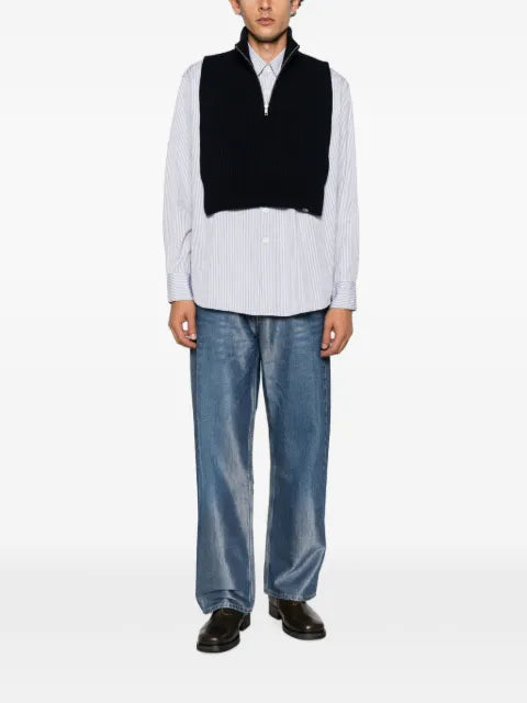MM6 Maison Margiela ribbed-knit half-zip sweater
