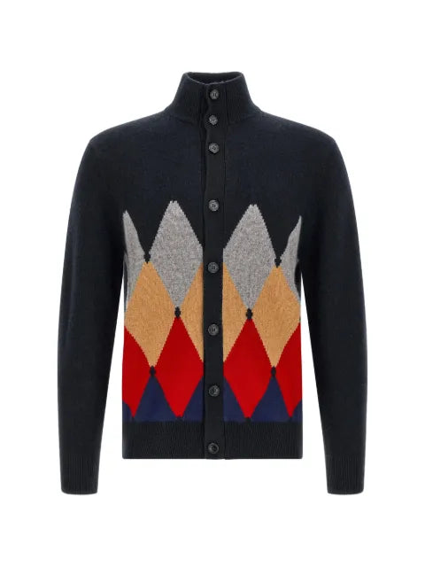 Ballantyne Classic Diamond intarsia cardigan