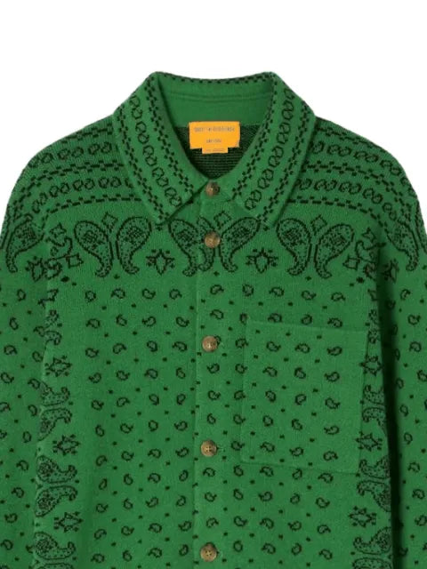Guest In Residence Wild Rag paisley-print knitted shirt jacket