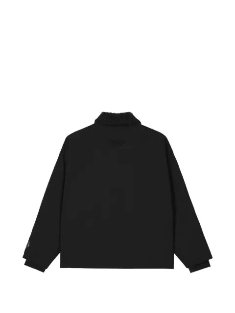 izzue fleece-collar clip-fastening jacket