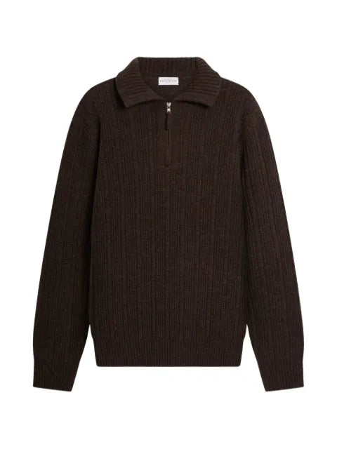 Ballantyne ribbed-knit half-zip sweater