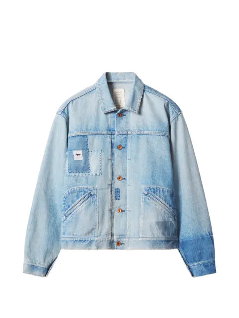 Maison Kitsuné patchwork cotton denim jacket