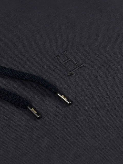 Herno logo-embroidered drawstring hoodie