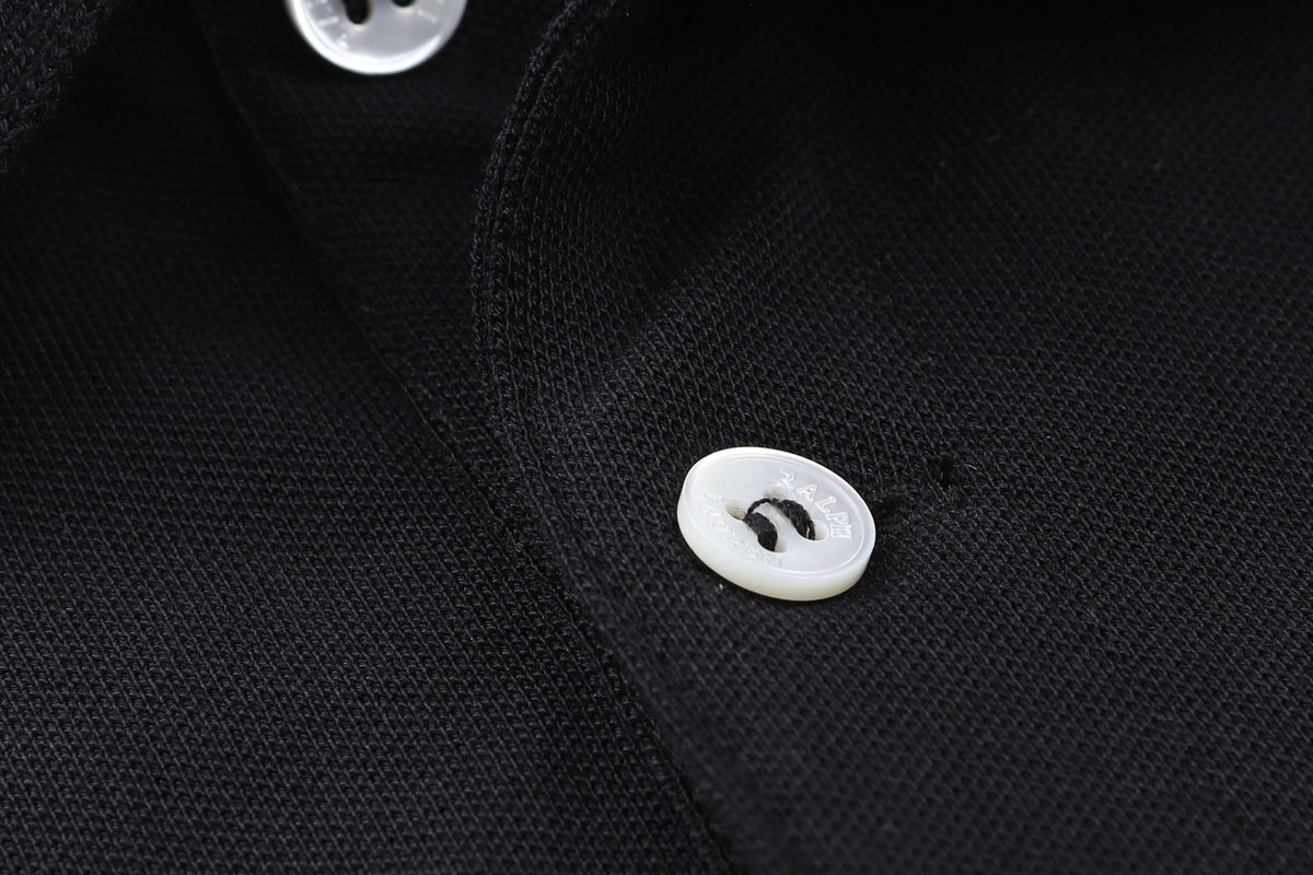 Polo Ralph Lauren Men’s Long‑Sleeve Pique Polo Shirt With White Pony Embroidery