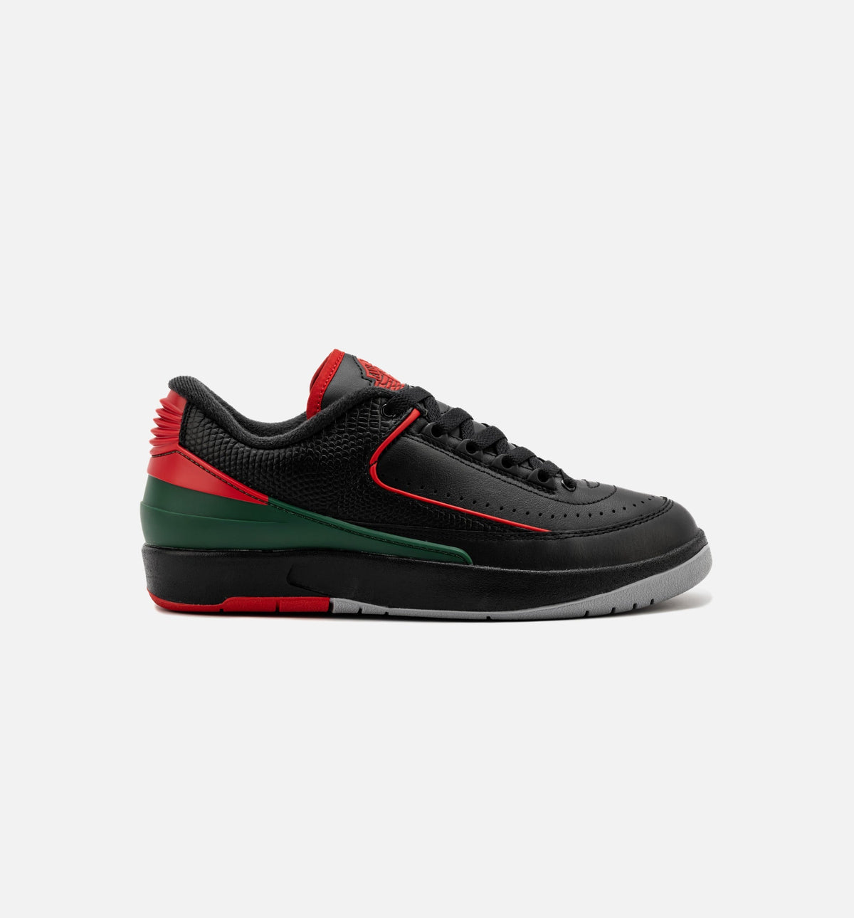 Air Jordan 2 Retro Low Christmas Youth Sneakers - Black/Fire Red/Cement Grey