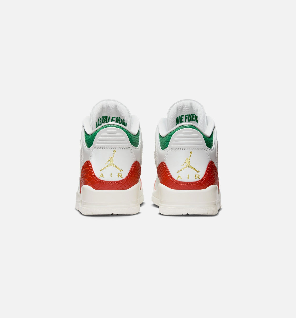 Air Jordan 3 Retro El Vuelo Men's Sneakers - Summit White/Pine Green/Dragon Red/Metallic Gold
