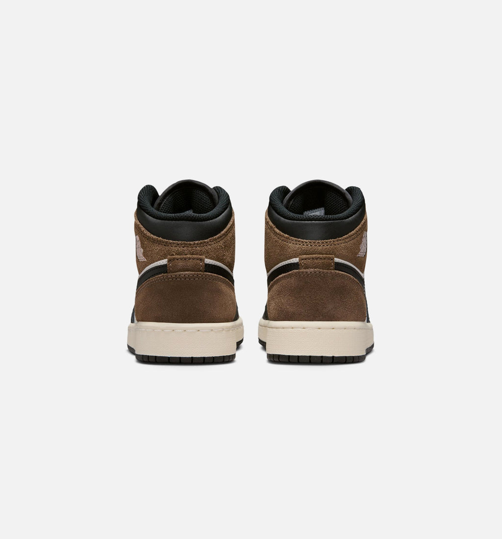 Air Jordan 1 Mid Grade School - Black/Phantom/Palomino/University Red