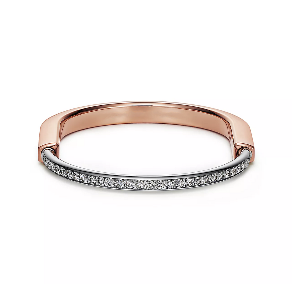TIFFANY LOCK BRACELET ROSE AND WHITE GOLD DIAMOND