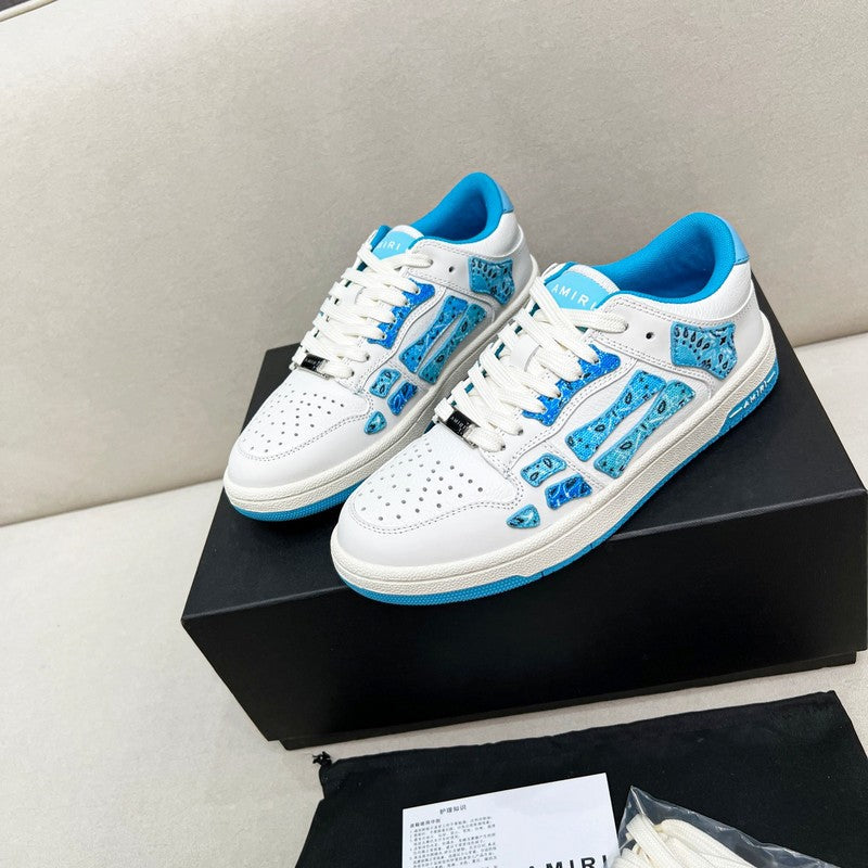 Amiri Skel-Top Low White Blue Python