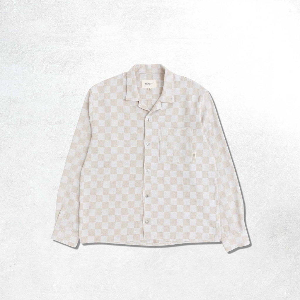 Heresy Trellis Revere Shirt: Ecru Check