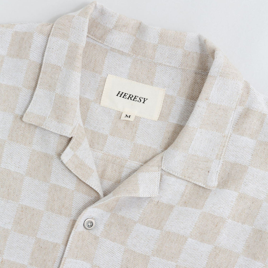 Heresy Trellis Revere Shirt: Ecru Check