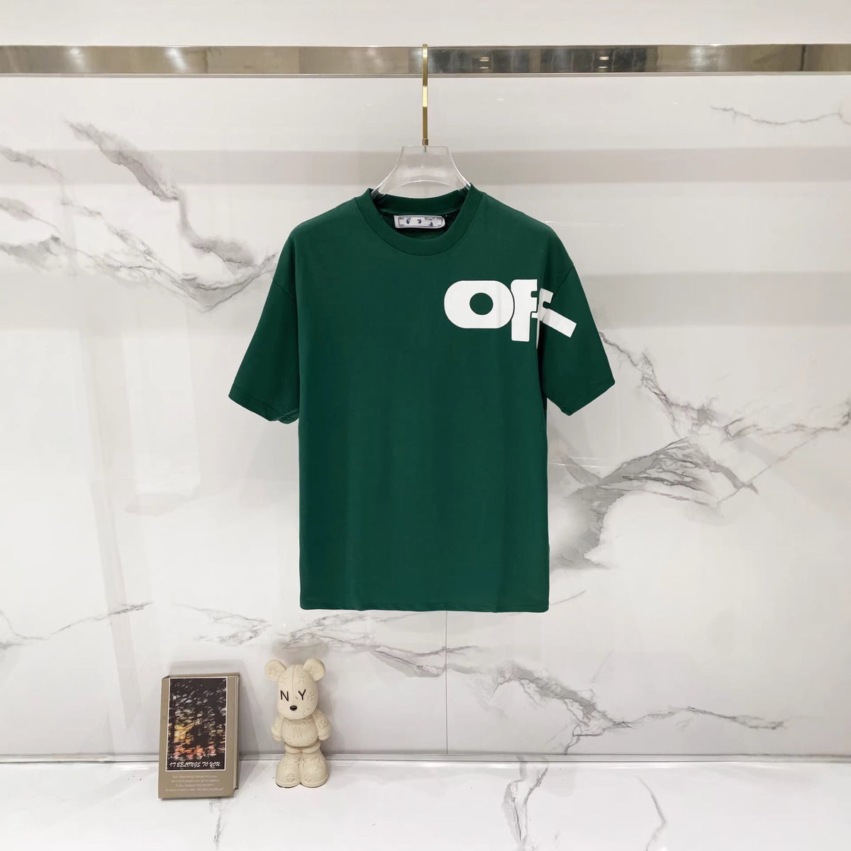 Off-White Oversized Letter Graphic Short Sleeve Crew Neck T-Shirt