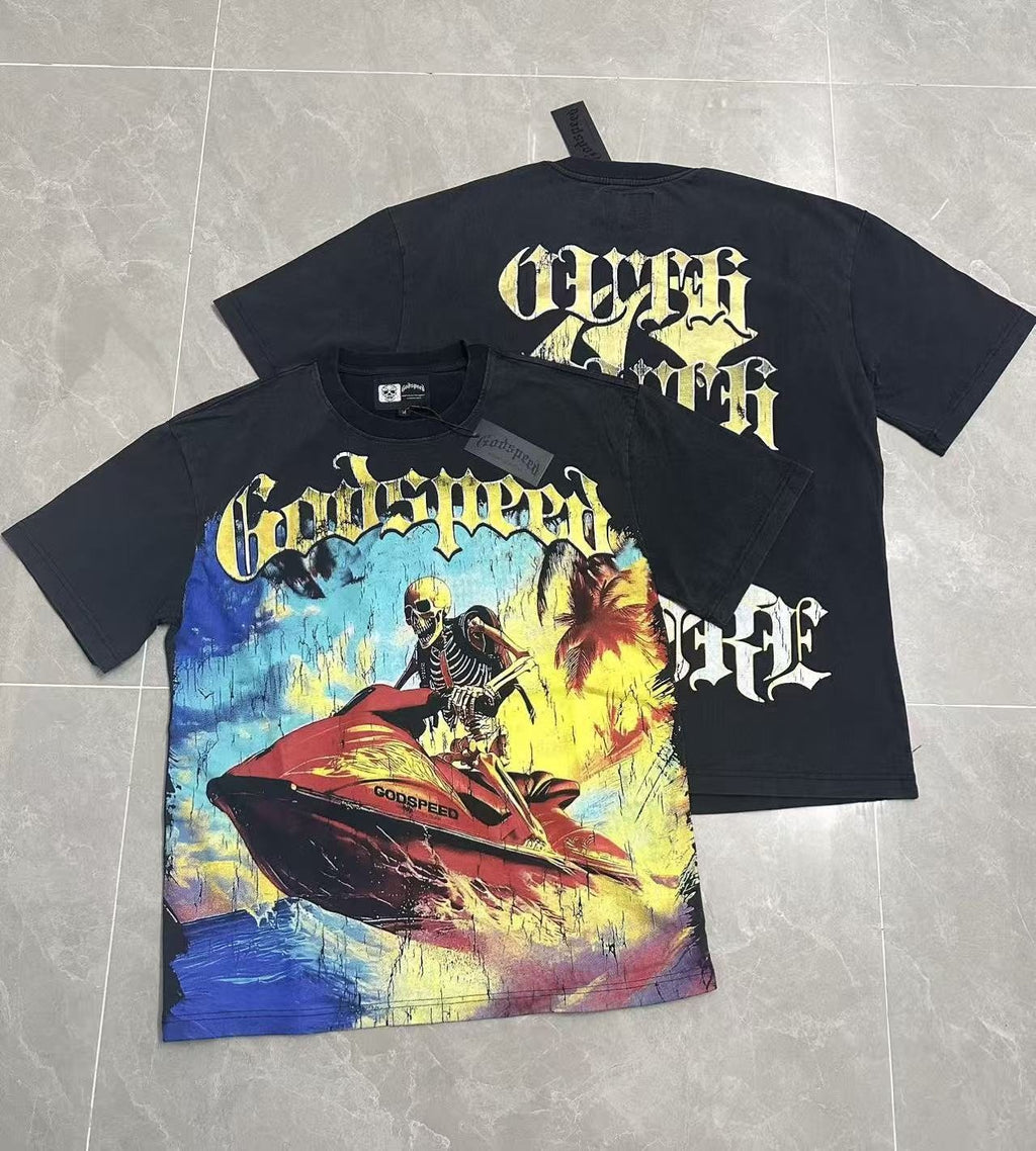 Godspeed Skeleton Jet-Ski Graphic T-Shirt