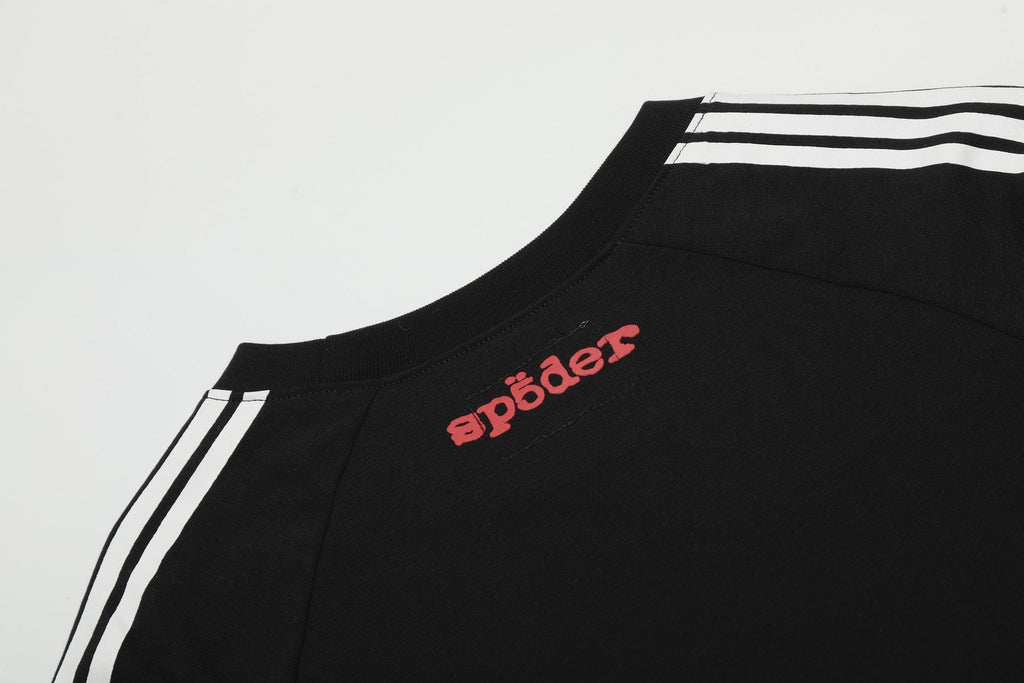 Sp5der Striped Raglan Graphic T-Shirt