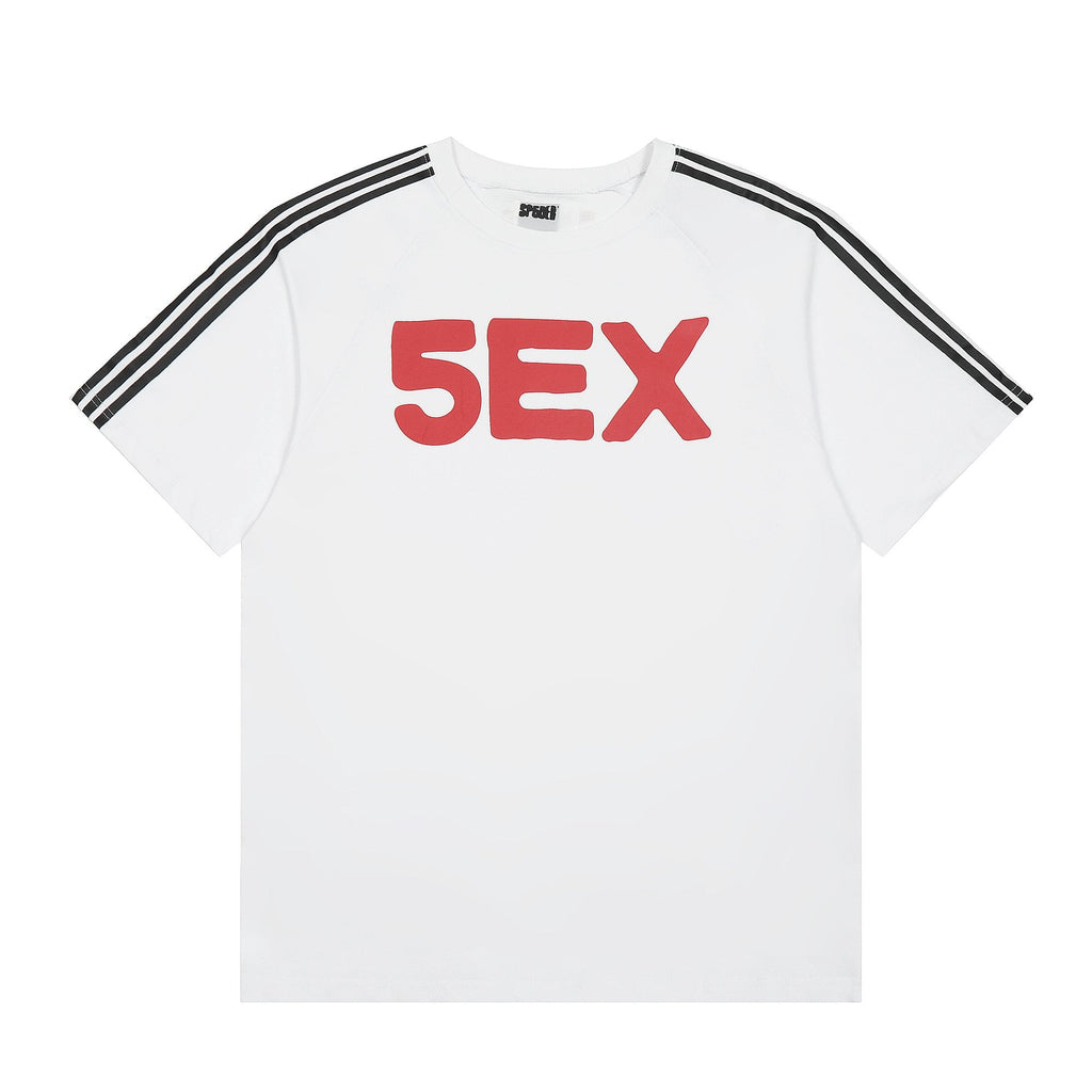 Sp5der Striped Raglan Graphic T-Shirt
