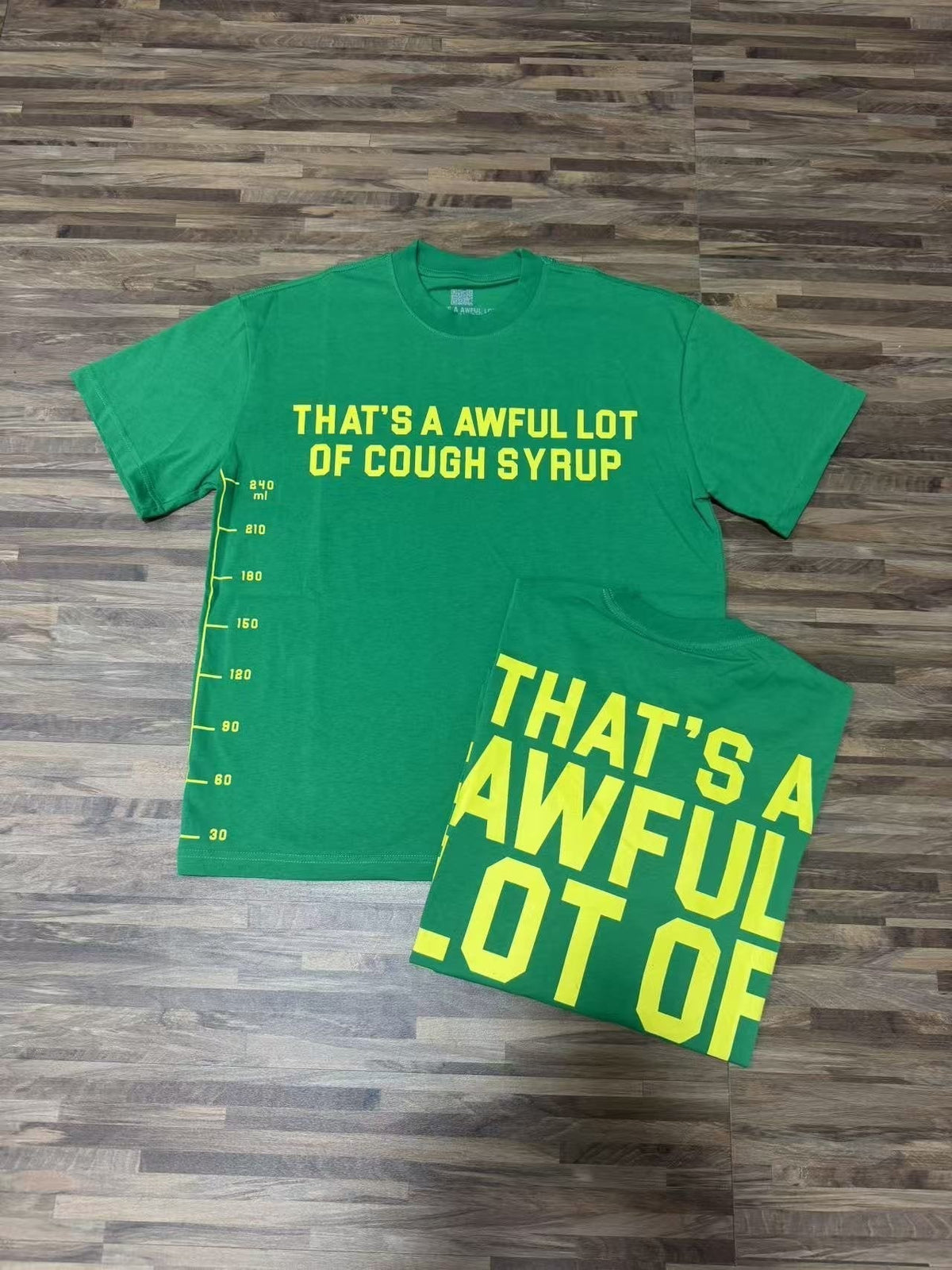 THAT'S A AWFUL LOT OF COUGH SYRUP Yellow Wordmark Short-Sleeve T-Shirt