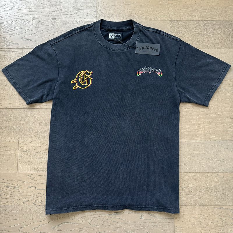 Godspeed Motorcycle Skull Graphic Short-Sleeve T-Shirt